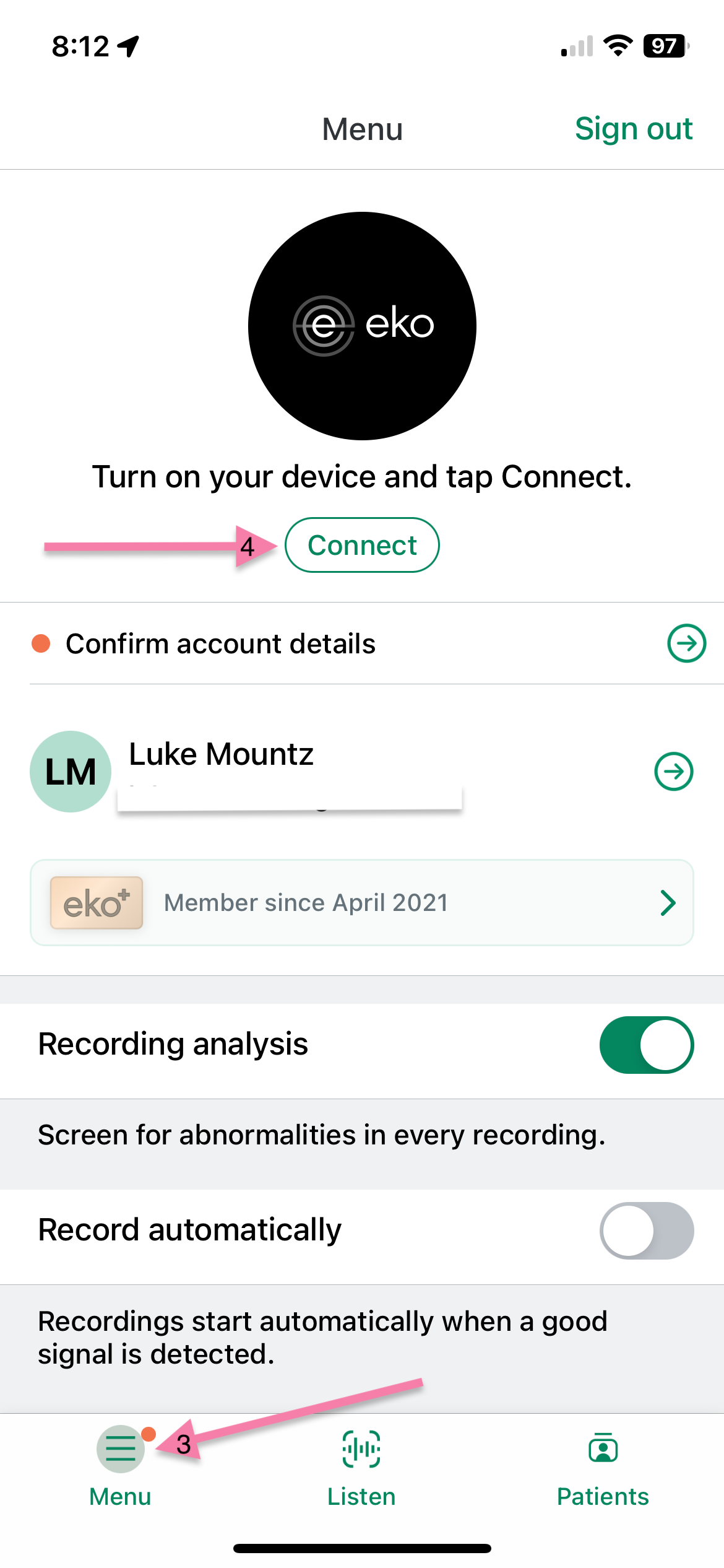 Connect an Eko device with the Eko App – Eko SENSORA Help Center